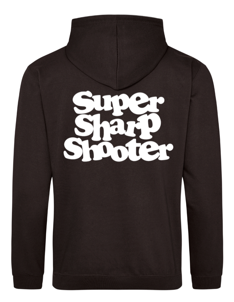 Super Sharp Shooter Hoodie (new style) Black hoodie/white logo